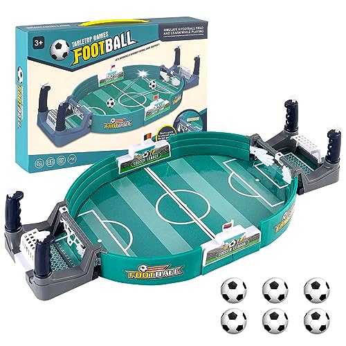 Interaktives Tischfußballspiel Mini Tischkicker mit 6 Fußbälle Tischfussball Kinder Desktop Spielzeug Tisch Fußball Kit Spieler Party Tischkicker für Kinder und Erwachsene